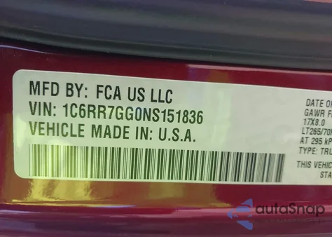 2022 Ram 1500 Classic Warlock 4X4 6'4 Box from USA, damaged, VIN 1C6RR7GG0NS151836
